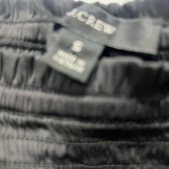 J Crew Womens Black Satin Smocked Long Sleeve Crop Blouse - Picture 3 of 9